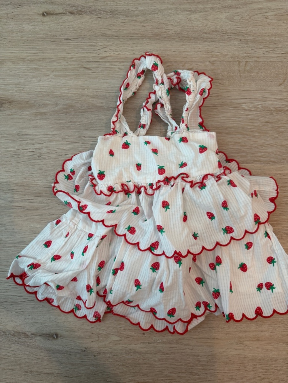 Stella McCartney White Dress with Red Strawberry Print
